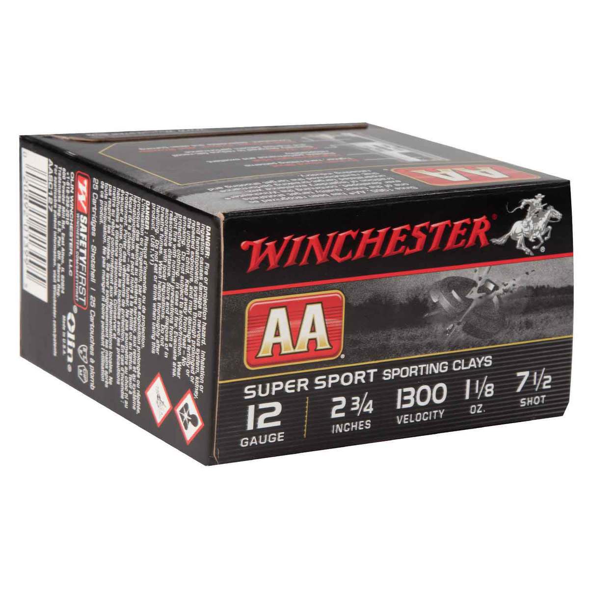 Winchester AA 12 Gauge 2-3/4in #7.5 1-1/8oz Target Shotshells - 25 Rounds Winchester AA 12 Gauge 2-3/4in #7.5 1-1/8oz Target Shotshells - 25 Rounds