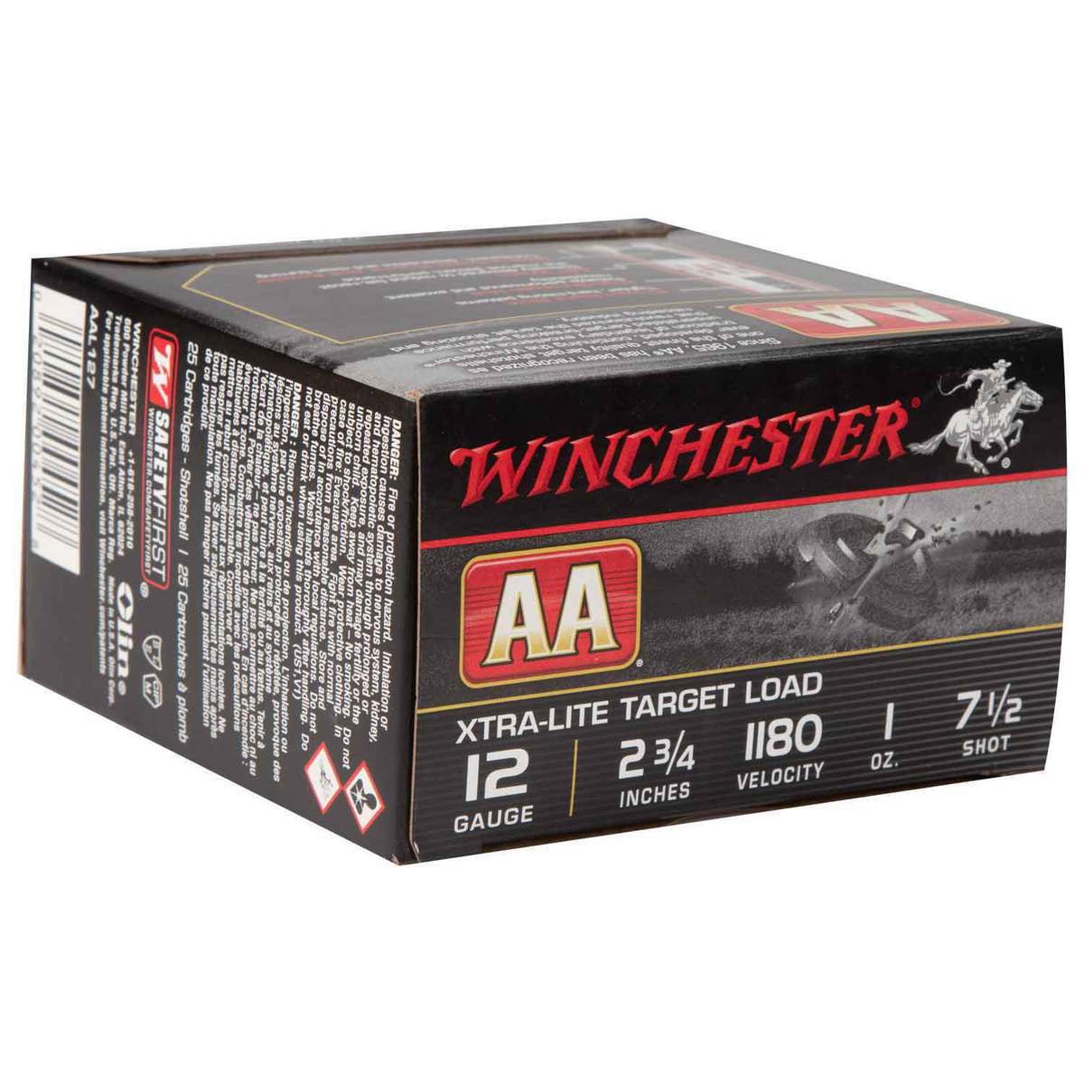 Winchester AA 12 Gauge 2-3/4in #7.5 1oz Target Shotshells - 25 Rounds Winchester AA 12 Gauge 2-3/4in #7.5 1oz Target Shotshells - 25 Rounds