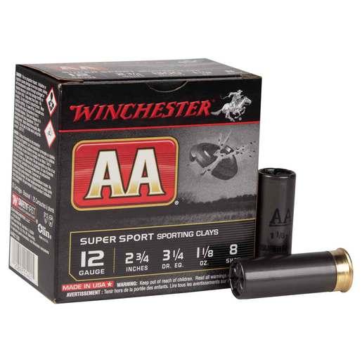 Winchester AA 12 Gauge 2-3/4in #8 1-1/8oz Target Shotshells Ammo - 25 Rounds Ammo - #8 25 Rounds - #8 Ammo