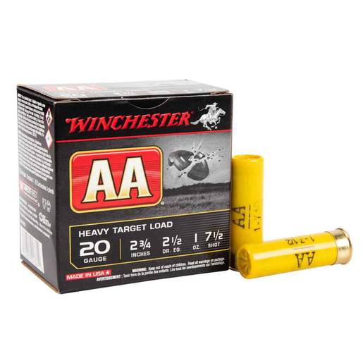 Winchester AA 20 Gauge 2-3/4in #7.5 1oz Target Shotshells Ammo - 25 Rounds Ammo - #7.5 25 Rounds - #7.5 Ammo