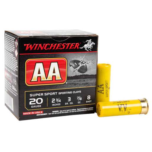 Winchester AA 20 Gauge 2-3/4in #8 7/8oz Target Shotshells Ammo - 25 Rounds Ammo - #8 25 Rounds - #8 Ammo