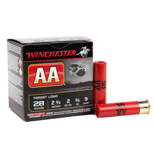 Winchester AA 28 Gauge 2-3/4in #9 3/4oz Target Shotshells – 25 Rounds – #9
