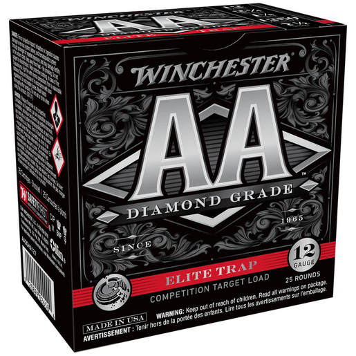 Winchester AA Diamond Grade Elite Trap 12 Gauge 2-3/4in #7.5 Target Shotshells – 25 Rounds – #7.5