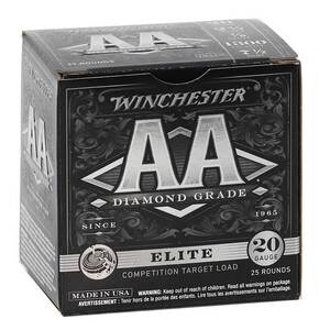 Winchester Ammo AA Diamond Grade Elite Trap 20 Gauge 2-3/4in #7.5 7/8oz Target Shotshells - 25 Rounds