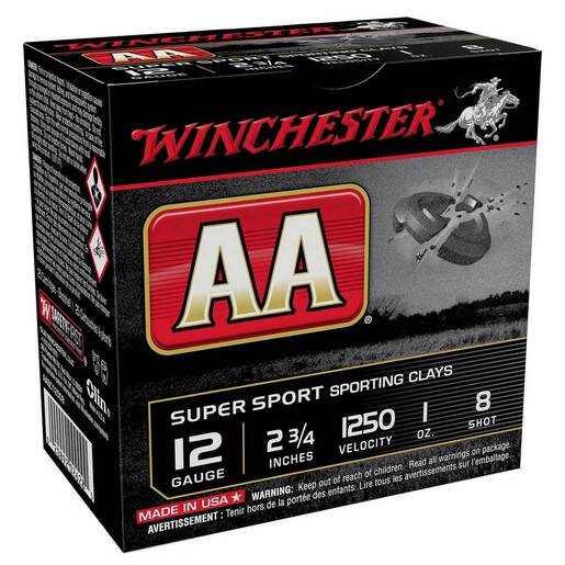 Winchester Ammo AA Super Sport 12 Gauge 2-3/4in #8 1oz Target Shotshells Ammo - 25 Rounds Ammo - #8 25 Rounds - #8 Ammo