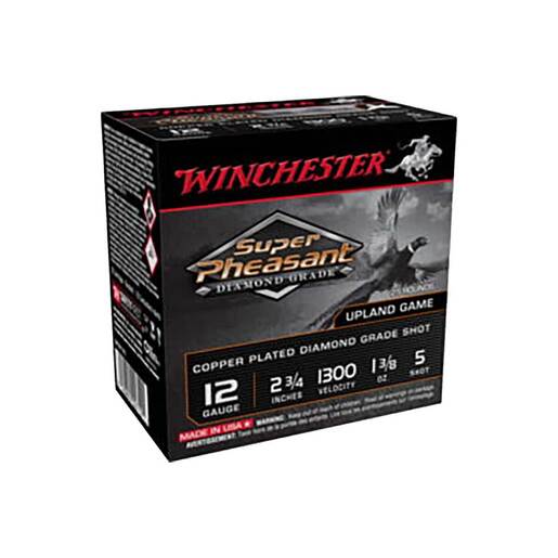 Winchester Ammo Super Pheasant Diamond Grade 12 Gauge 2-3/4in #5 1-3/8oz Upland Shotshells Ammo - 25 Rounds Ammo - #5 25 Rounds - #5 Ammo