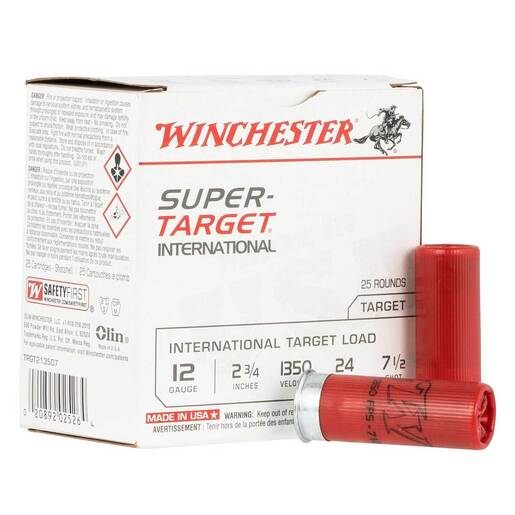 Winchester Ammo Super Target Light Target 12 Gauge 2-3/4in #7.5 7/8oz Target Shotshells – 25 Rounds – #7.5