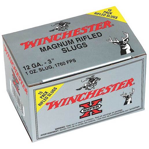 Winchester Super X 12 Gauge 3in Rifled Slug 1oz Slug Shotshells Ammo - 15 Rounds Ammo - Slug 15 Rounds - Slug Ammo