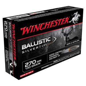 Winchester Ballistic Silvertip 270 Winchester 130gr Ballistic Silvertip Rifle Ammo - 20 Rounds