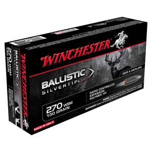 Winchester Ballistic Silvertip 270 WSM (Winchester Short Mag) 130gr Ballistic Silvertip Rifle Ammo - 20 Rounds