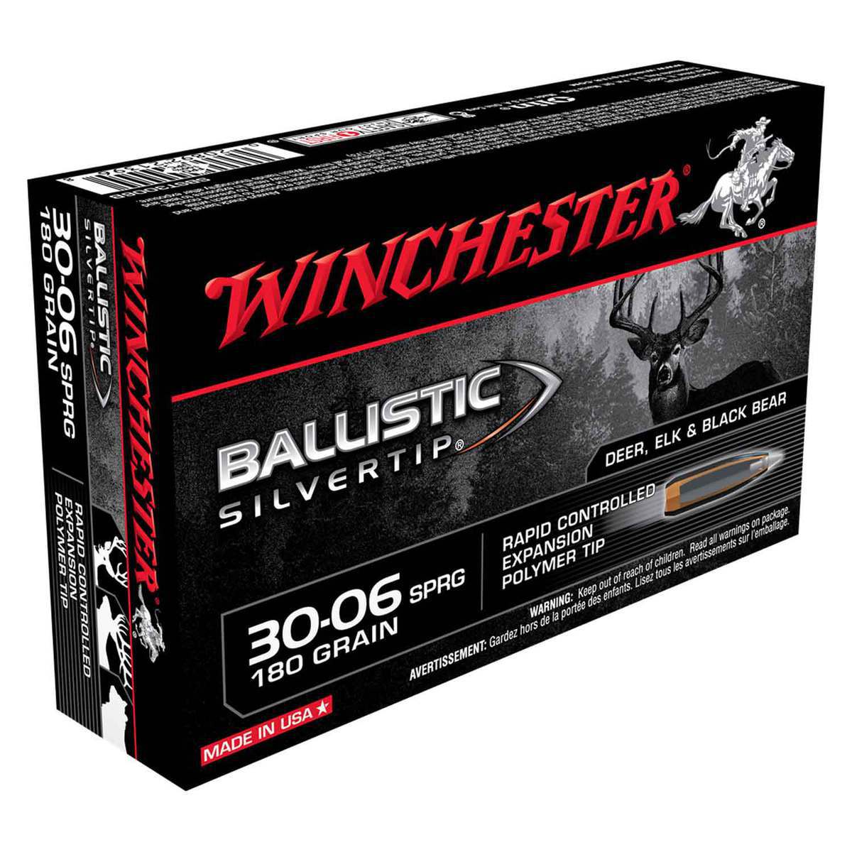 Winchester Ballistic Silvertip 30-06 Springfield 180gr Ballistic Silvertip Rifle Ammo - 20 Rounds Winchester Ballistic Silvertip 30-06 Springfield 180gr Ballistic Silvertip Rifle Ammo - 20 Rounds