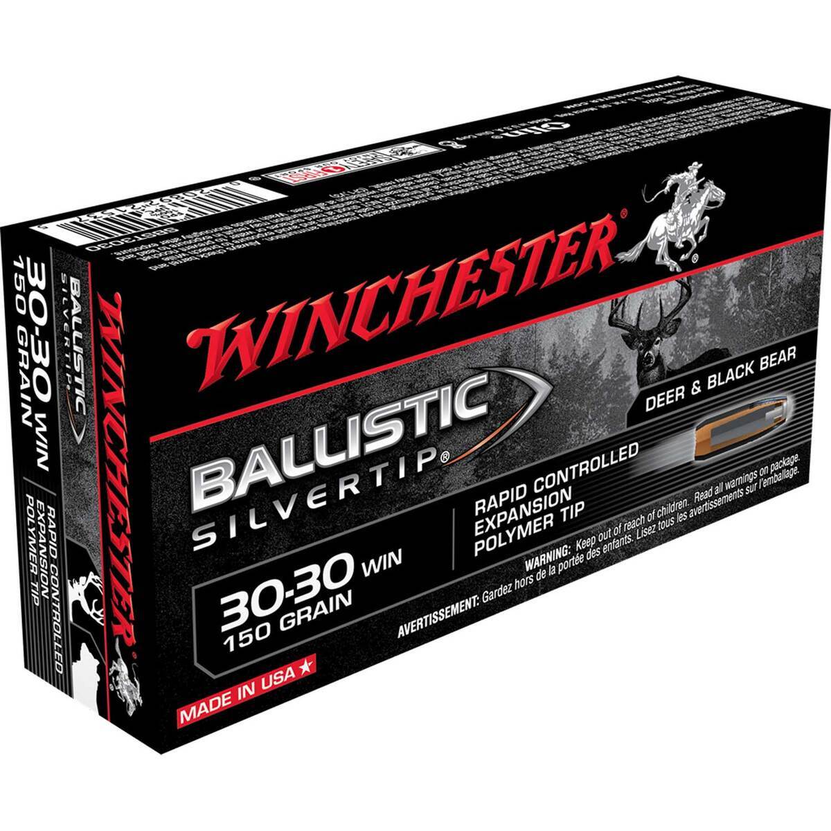 Winchester Ballistic Silvertip 30-30 Winchester 150gr Rifle Ammo - 20 Rounds Winchester Ballistic Silvertip 30-30 Winchester 150gr Rifle Ammo - 20 Rounds