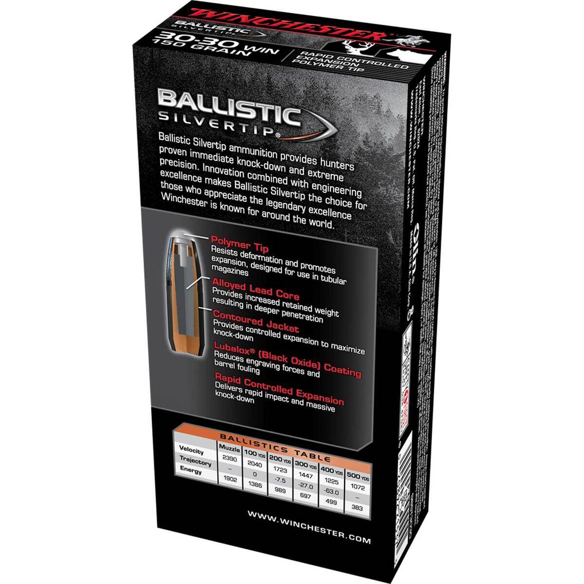Winchester Ballistic Silvertip 30-30 Winchester 150gr Rifle Ammo - 20 Rounds Winchester Ballistic Silvertip 30-30 Winchester 150gr Rifle Ammo - 20 Rounds