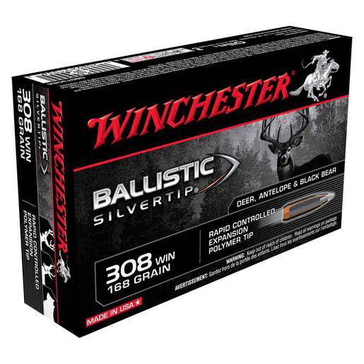 Winchester Ballistic Silvertip 308 Winchester 168gr Ballistic Silvertip Rifle Ammo Ammo - 20 Rounds 20 Rounds Ammo