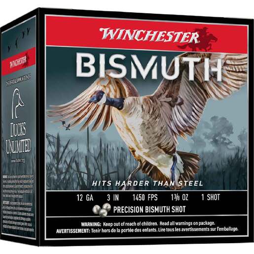 Winchester Bismuth 12 Gauge 3in #1 1-3/8oz Waterfowl Shotshells – 25 Rounds – #1