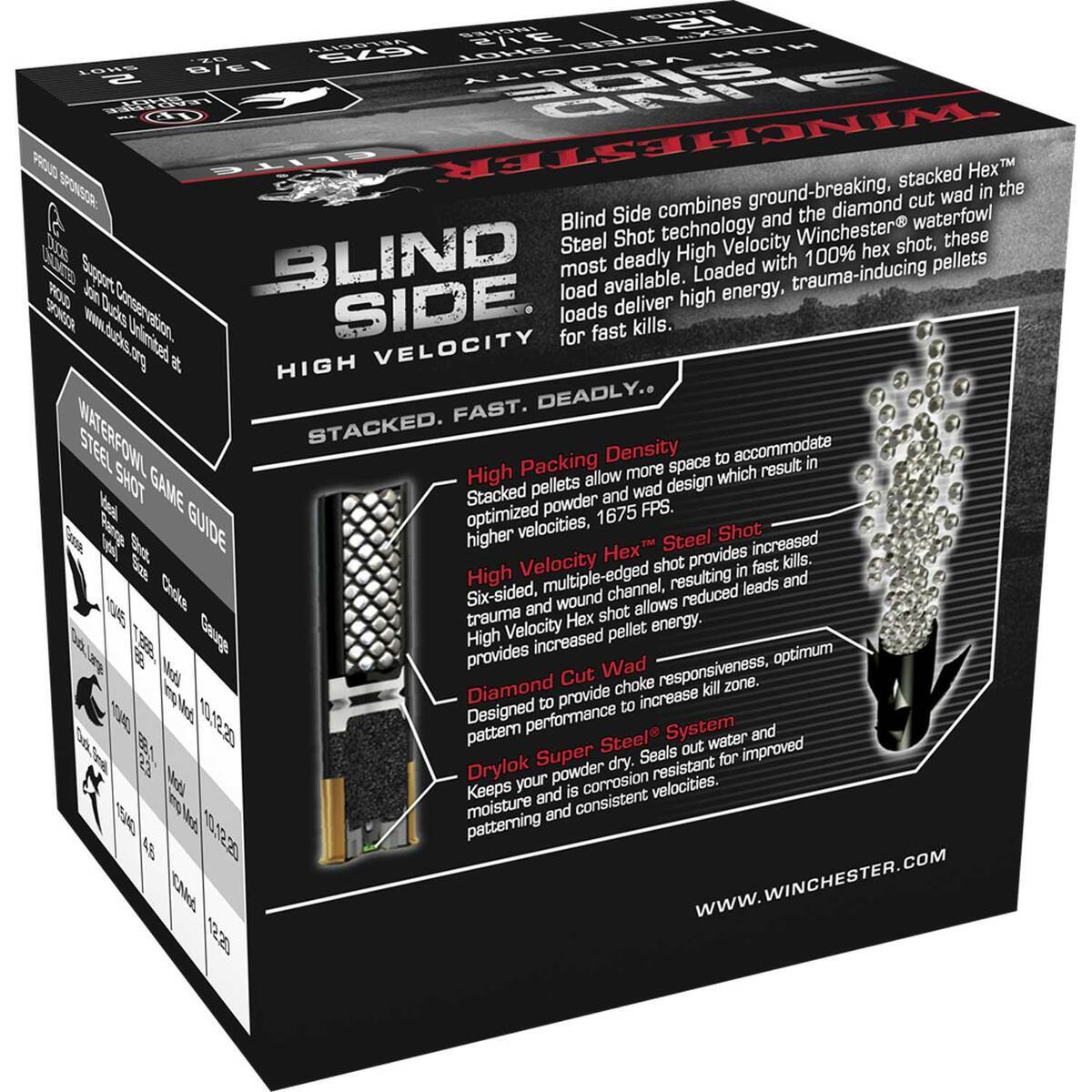 Winchester Blind Side 12 Gauge 3-1/2in 1-3/8oz #2 Waterfowl Shotshells ...