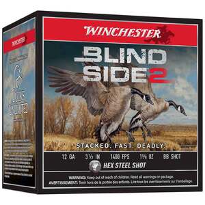 Winchester Blind Side 2 12 Gauge 3-1/2in BB 1-5/8oz Waterfowl Shotshells - 25 Rounds