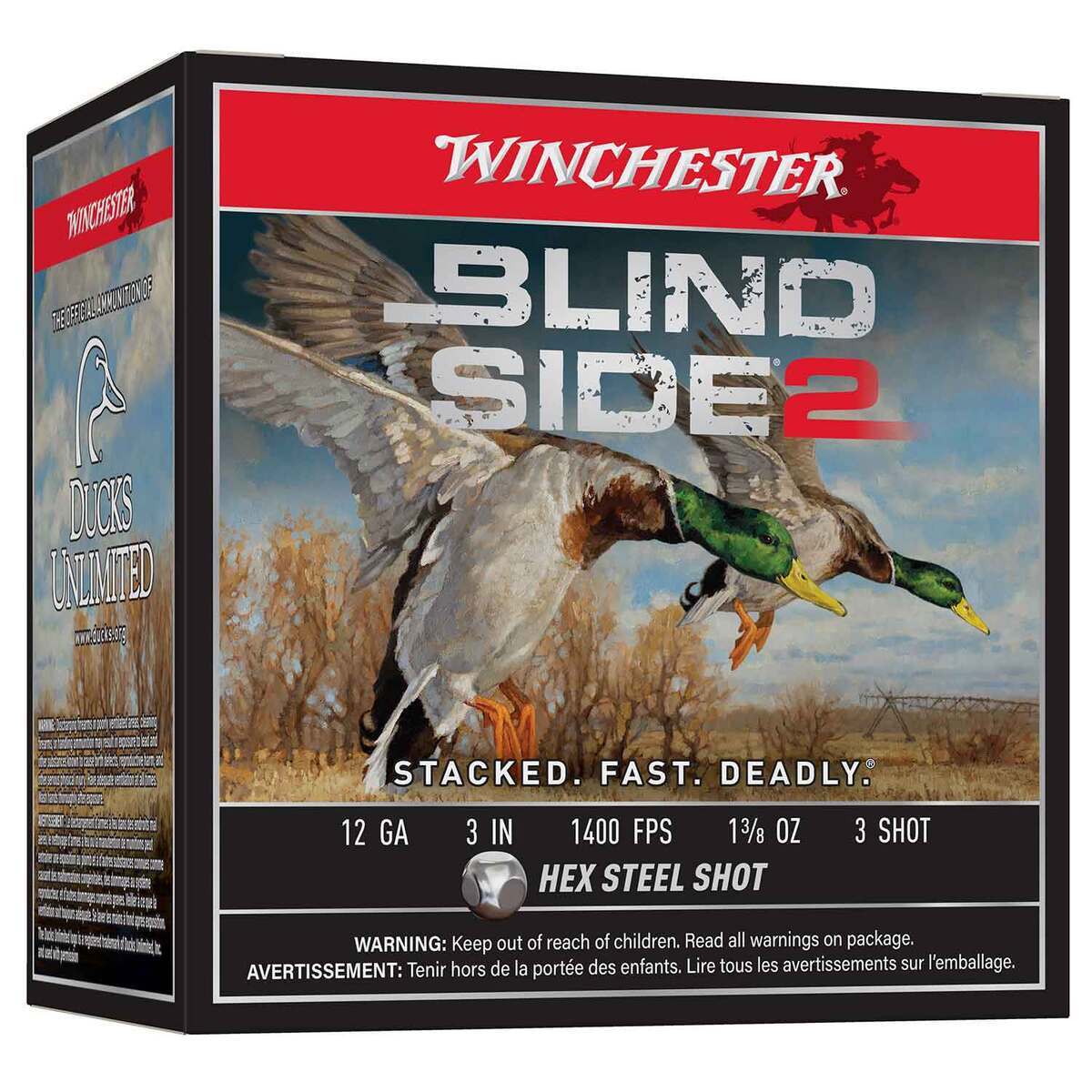 Winchester Blind Side 2 12 Gauge 3in #3 1-3/8oz Waterfowl Shotshells - 25 Rounds Winchester Blind Side 2 12 Gauge 3in #3 1-3/8oz Waterfowl Shotshells - 25 Rounds