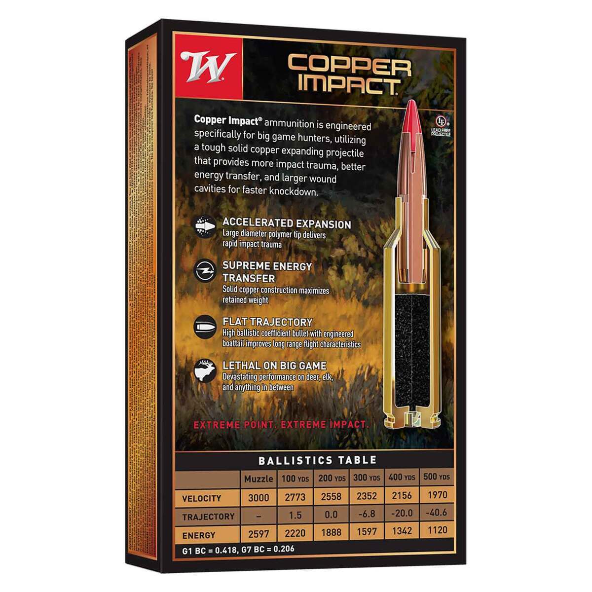 Winchester Copper Impact 270 Winchester 130gr Extreme Point Rifle Ammo - 20 Rounds Winchester Copper Impact 270 Winchester 130gr Extreme Point Rifle Ammo - 20 Rounds