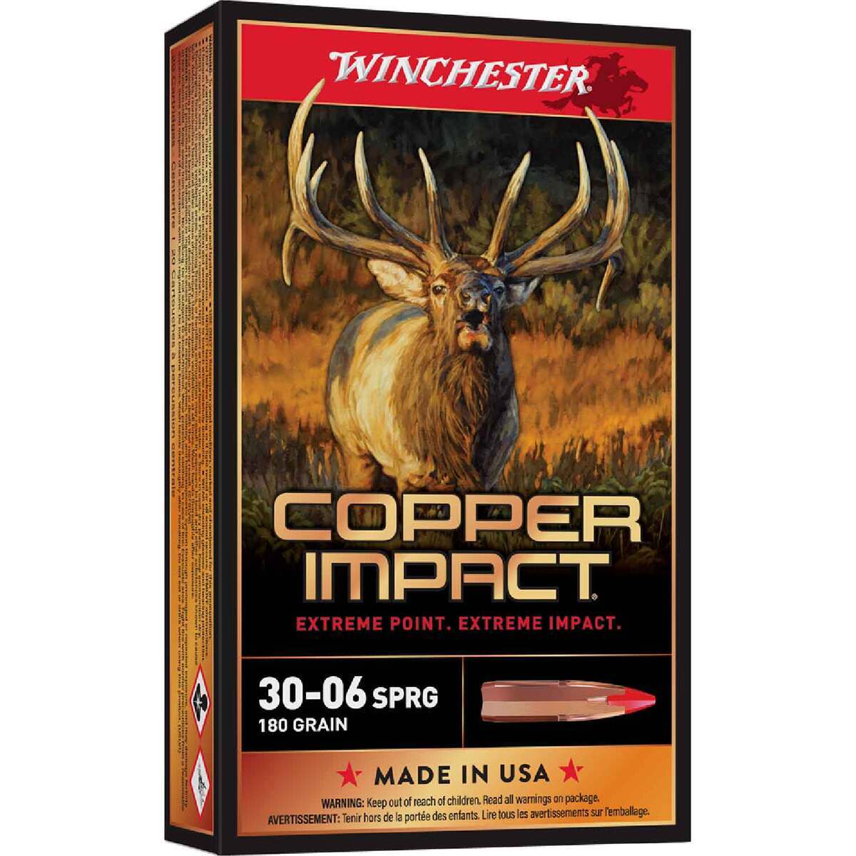 Winchester Copper Impact 30-06 Springfield 180gr Extreme Point Rifle Ammo - 20 Rounds Winchester Copper Impact 30-06 Springfield 180gr Extreme Point Rifle Ammo - 20 Rounds
