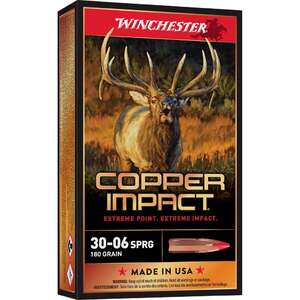 Winchester Copper Impact 30-06 Springfield 180gr Copper Rifle Ammo - 20 Rounds