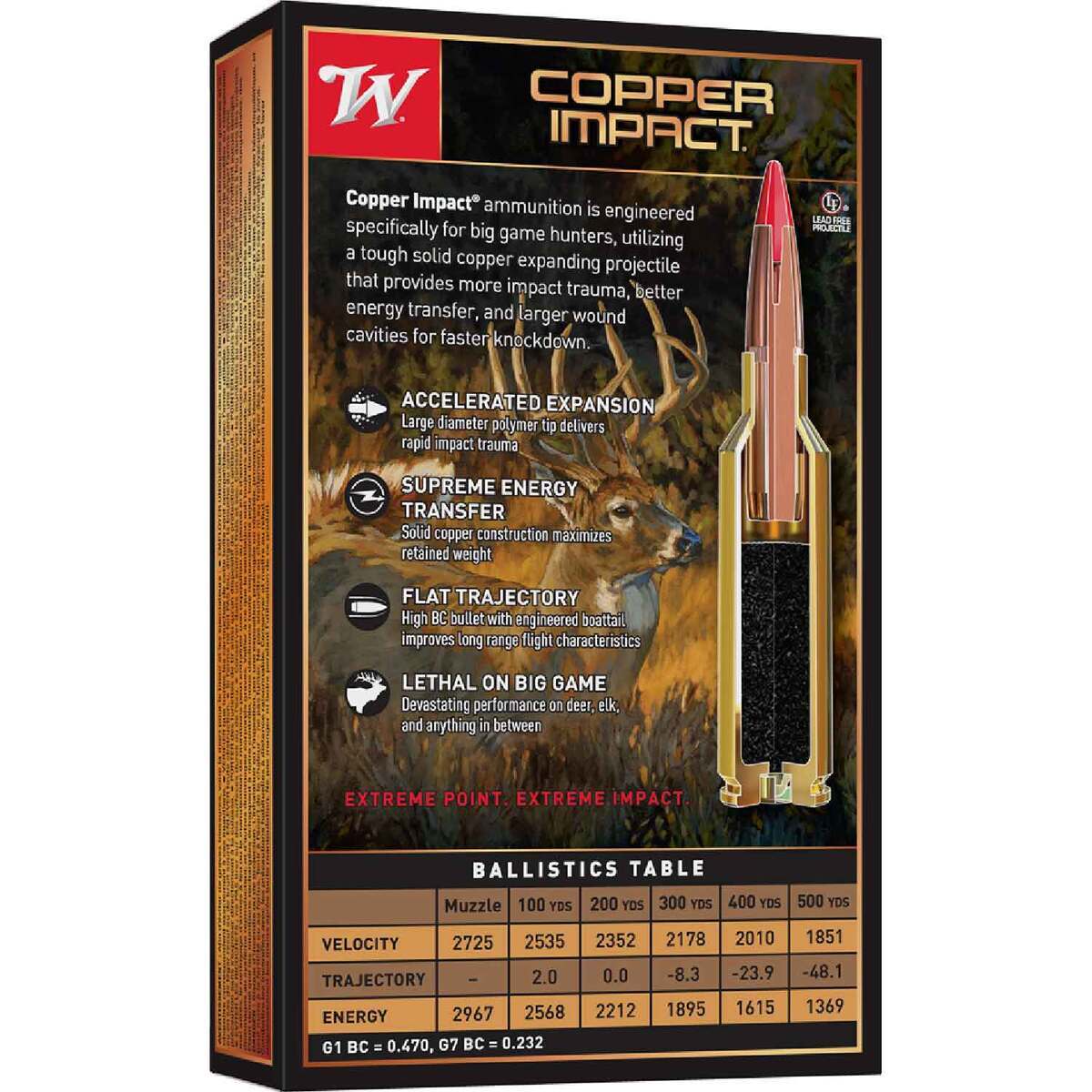Winchester Copper Impact 30-06 Springfield 180gr Extreme Point Rifle Ammo - 20 Rounds Winchester Copper Impact 30-06 Springfield 180gr Extreme Point Rifle Ammo - 20 Rounds