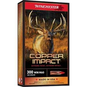 Winchester Copper Impact 300 Winchester Magnum 180gr Copper Rifle Ammo - 20 Rounds