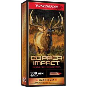 Winchester Copper Impact 300 WSM (Winchester Short Mag) 180gr Copper Rifle Ammo - 20 Rounds
