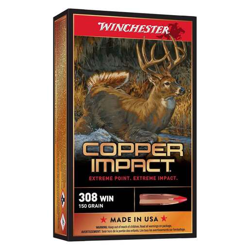 Winchester Copper Impact 308 Winchester 150gr Extreme Point Rifle Ammo Ammo - 20 Rounds 20 Rounds Ammo