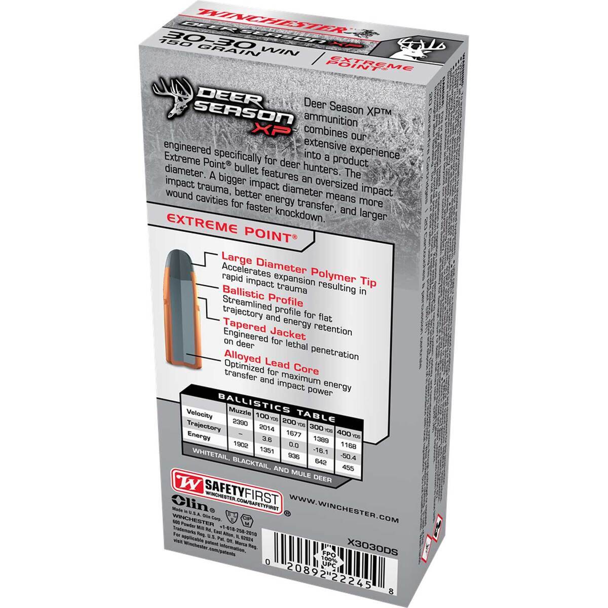 Winchester Deer Season XP 30-30 Winchester 150gr Extreme Point Rifle Ammo - 20 Rounds Winchester Deer Season XP 30-30 Winchester 150gr Extreme Point Rifle Ammo - 20 Rounds