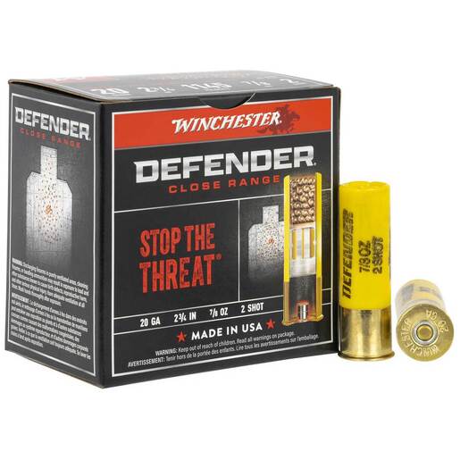 Winchester Defender 20 Gauge 2-3/4in #2 7/8oz Target Shotshells – 25 Rounds – #2