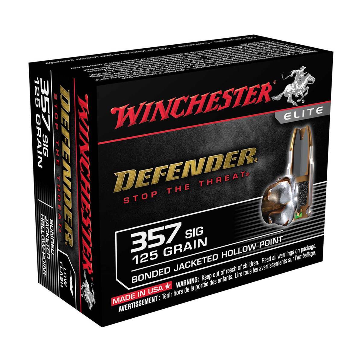 Winchester Defender 357 SIG 125gr BJHP Handgun Ammo - 20 Rounds Winchester Defender 357 SIG 125gr BJHP Handgun Ammo - 20 Rounds