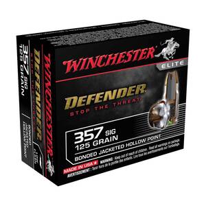 Winchester Defender 357 SIG 125gr BJHP Handgun Ammo - 20 Rounds