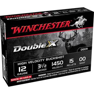 Winchester Double X 12 Gauge 3-1/2in 00 Buckshot Shotshells - 5 Rounds