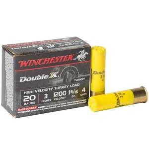 Winchester Double X 20 Gauge 3in #4 1-5/16oz Turkey Shotshells - 10 Rounds