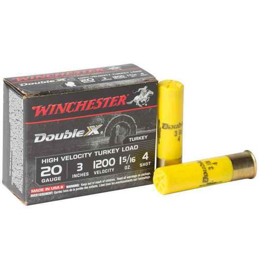 Winchester Double X 20 Gauge 3in No. 4 1-5/16oz Turkey Shotshells – 10 Rounds – #4
