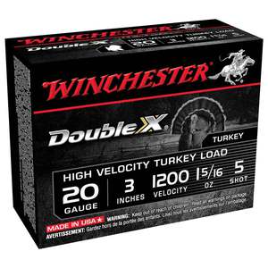 Winchester Double X 20 Gauge 3in #5 1-5/16oz Turkey Shotshells - 10 Rounds