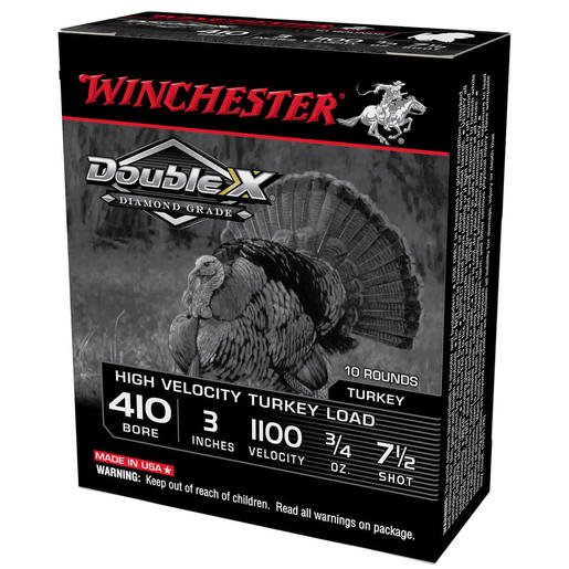 Winchester Double X Grade 410 Gauge 3in #7.5 3/4oz Turkey Shotshells – 10 Rounds – #7.5