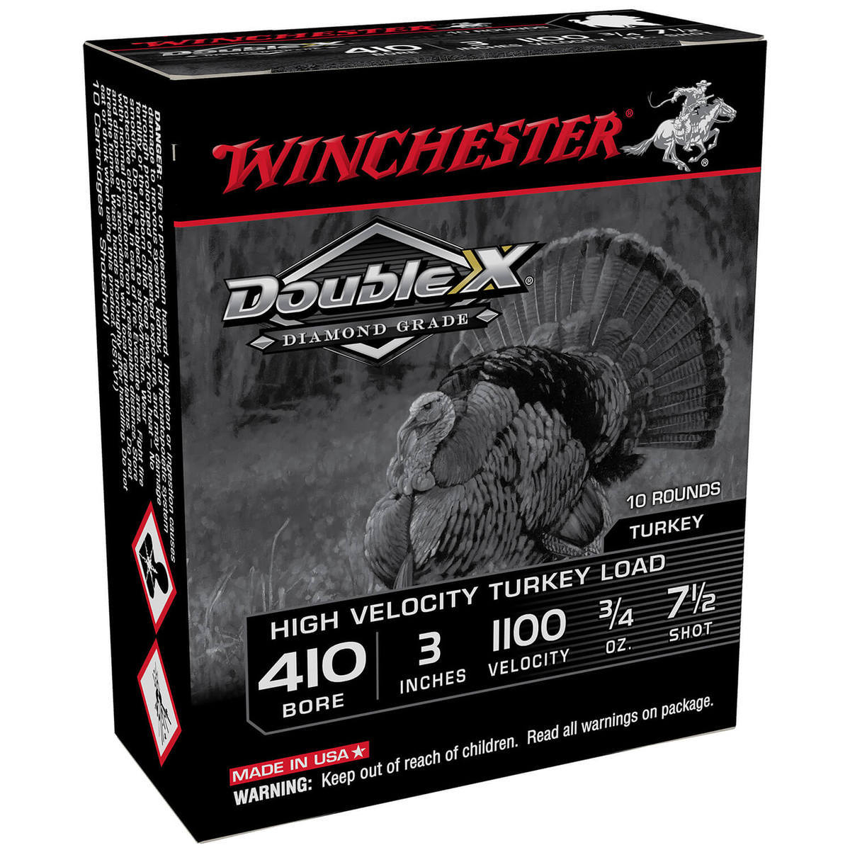 Winchester Double X Grade 410 Gauge 3in #7.5 3/4oz Turkey Shotshells - 10 Rounds Winchester Double X Grade 410 Gauge 3in #7.5 3/4oz Turkey Shotshells - 10 Rounds