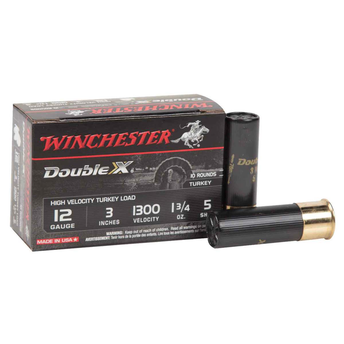 Winchester Double X High Velocity 12 Gauge 3in #5 1-3/4oz Turkey