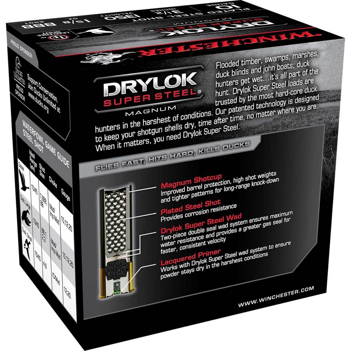 Winchester DryLok 10 Gauge 3-1/2in 1-5/8oz BBB Waterfowl Shotshells - 25 Rounds Winchester DryLok 10 Gauge 3-1/2in 1-5/8oz BBB Waterfowl Shotshells - 25 Rounds