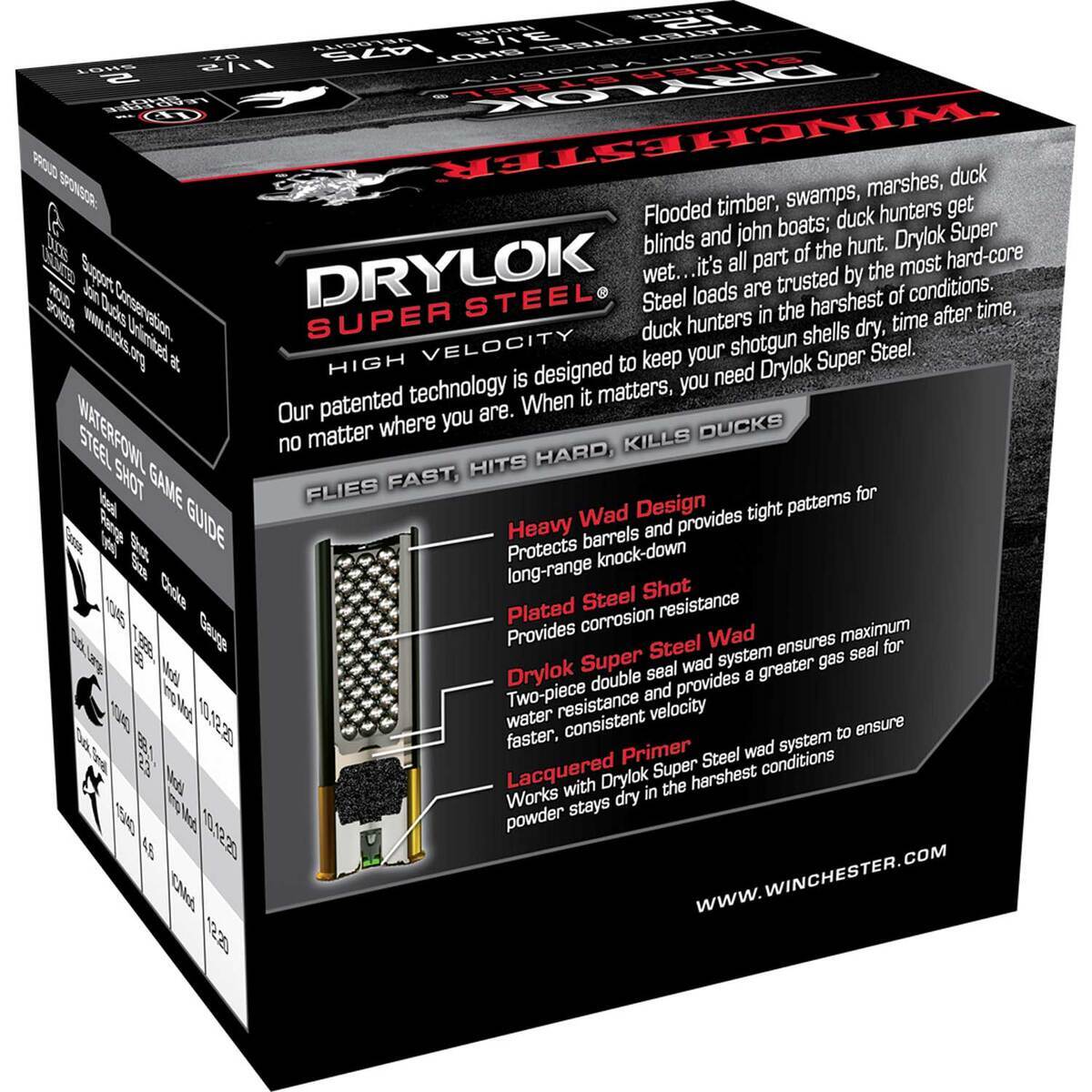 Winchester DryLok 12 Gauge 3-1/2in 1-1/2oz #2 Waterfowl Shotshells - 25 Rounds Winchester DryLok 12 Gauge 3-1/2in 1-1/2oz #2 Waterfowl Shotshells - 25 Rounds