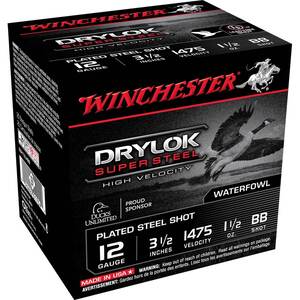 Winchester DryLok 12 Gauge 3-1/2in 1-1/2oz BB Waterfowl Shotshells - 25 Rounds