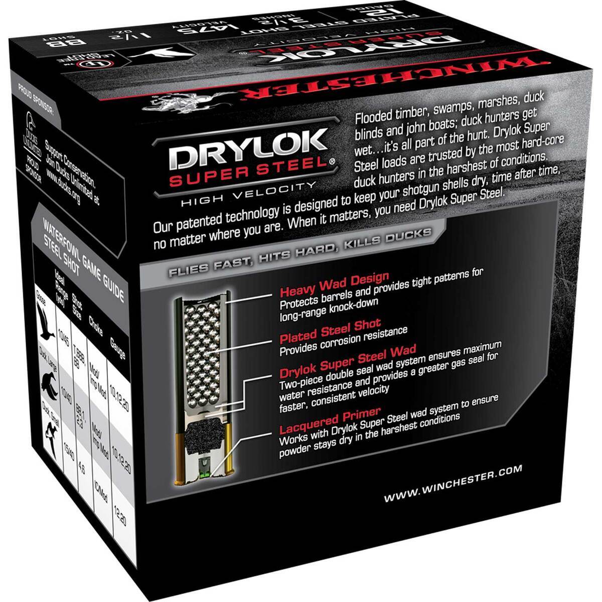 Winchester DryLok 12 Gauge 3-1/2in 1-1/2oz BB Waterfowl Shotshells - 25 Rounds Winchester DryLok 12 Gauge 3-1/2in 1-1/2oz BB Waterfowl Shotshells - 25 Rounds