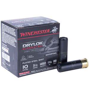 Winchester Drylok Super Steel 10 Gauge 3-1/2in BB 1-3/8oz Waterfowl Shotshells - 25 Rounds
