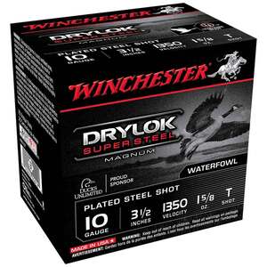 Winchester Drylok Super Steel 10 Gauge 3-1/2in T 1-5/8oz Waterfowl Shotshells - 25 Rounds