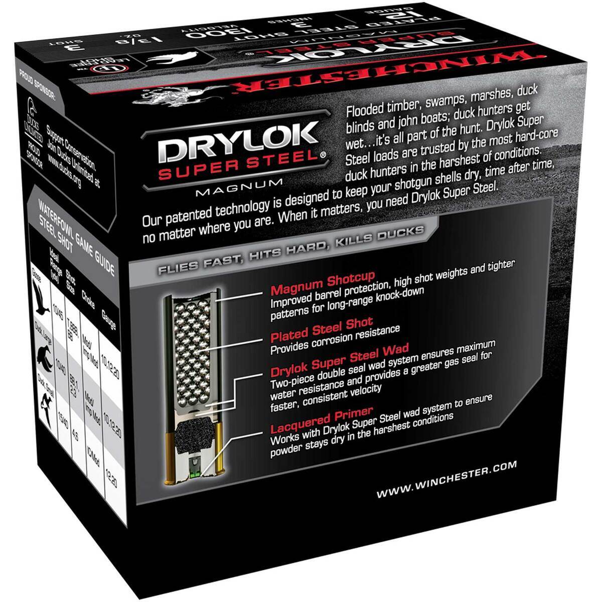 Winchester Drylok Super Steel 12 Gauge 3in #3 1 3/8oz Waterfowl Shotshells - 25 Rounds Winchester Drylok Super Steel 12 Gauge 3in #3 1 3/8oz Waterfowl Shotshells - 25 Rounds