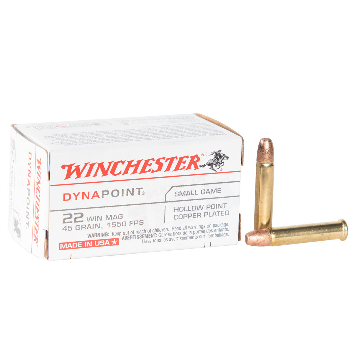 Winchester Dynapoint 22 WMR (22 Mag) 45gr Rimfire Ammo - 50 Rounds Winchester Dynapoint 22 WMR (22 Mag) 45gr Rimfire Ammo - 50 Rounds