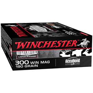 Winchester Expedition Big Game Long Range 300 Winchester Magnum 190gr Accubond Rifle Ammo - 20 Rounds Winchester Expedition Big Game Long Range 300 Winchester Magnum 190gr Accubond Rifle Ammo - 20 Rounds
