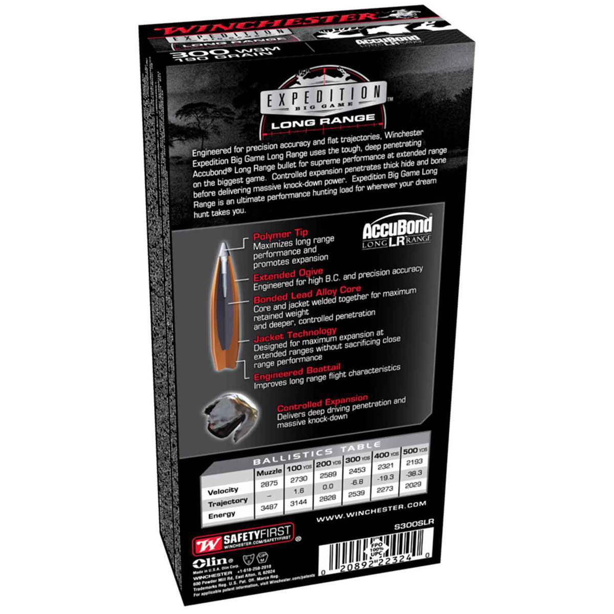 Winchester Expedition Big Game Long Range 300 WSM (Winchester Short Mag) 190gr Accubond Rifle Ammo - 20 Rounds Winchester Expedition Big Game Long Range 300 WSM (Winchester Short Mag) 190gr Accubond Rifle Ammo - 20 Rounds